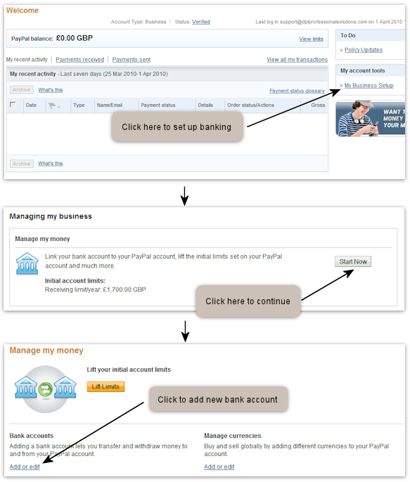 Paypal Profile Setup